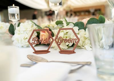 Top table bride and groom name places