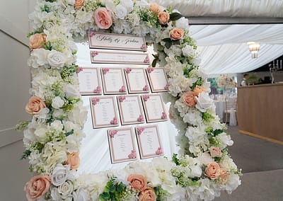 Table planner for wedding at Soughton Hall